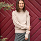 Alva - Strickpullover mit Stehkragen aus Biobaumwolle, Beige