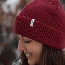 Avriel - Fisherman Beanie aus Biobaumwolle, Burgundy