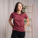 Evelin - T-Shirt aus Biobaumwolle, Burgundy