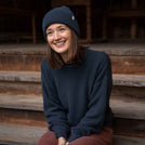 Livia - Oversized Strickpullover aus Biobaumwolle, Blueberry