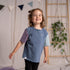 Mini Avve - 3-Farbiges Kinder T-Shirt aus Biobaumwolle, Rauchblau/Lila/Hellblau