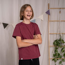 Mini Giravve - Kinder T-Shirt aus Biobaumwolle, Burgundy