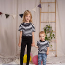 Mini Streivenhörnchen - Gestreiftes T-Shirt aus Biobaumwolle, Schwarz/Weiß