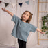 Mini Vlamingo - Oversized Kinder T-Shirt aus dicker Biobaumwolle, Rauchblau