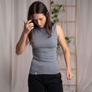 Ovelia - Neck-Top aus Bambus, Blaugrau