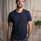 Ravi - Regular Fit T-Shirt aus Tencel-Mix, Navy