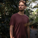 Ravi - Regular Fit T-Shirt aus Tencel-Mix, Rotbraun