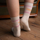 Varis - Tennis Socken aus Biobaumwoll-Mix, Beige/Orange