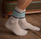 Varis - Tennis Socken aus Biobaumwoll-Mix, Beige/Türkis
