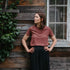 Veli - Crop T-Shirt aus Tencel-Mix, Rotbraun
