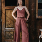 Velicity - Jumpsuit aus Tencel-Mix, Rotbraun