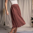 Velipa - Midi Rock aus Tencel-Mix, Rotbraun