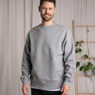 Viliz - Oversized, unisex Sweater aus Biobaumwolle, Hellgrau-Meliert