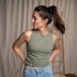 Viona - Crop Top aus Biobaumwolle, Salbei