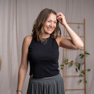 Rib Viona - Rib Crop Top aus Biobaumwolle, Schwarz