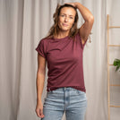 Vranziska - Kimono T-Shirt aus Tencel-Mix, Bordeaux