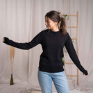 Vrenja - Klassischer Strickpullover aus Biobaumwolle, Schwarz