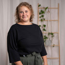 Vylda - 3/4 Crop-Top Locker aus Tencel-Mix, Schwarz