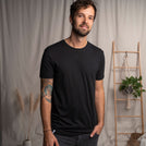 Ravi - Regular Fit T-Shirt aus Tencel-Mix, Schwarz