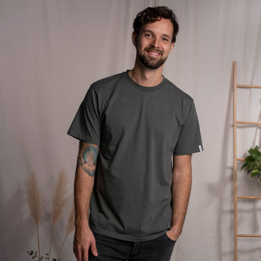 Vred - Oversized, unisex T-Shirt aus Biobaumwolle, Dunkelgrau