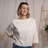 Vylda - 3/4 Crop-Top Locker aus Tencel-Mix, Ecru