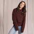 Alva - Strickpullover mit Stehkragen aus Biobaumwolle, Weinrot