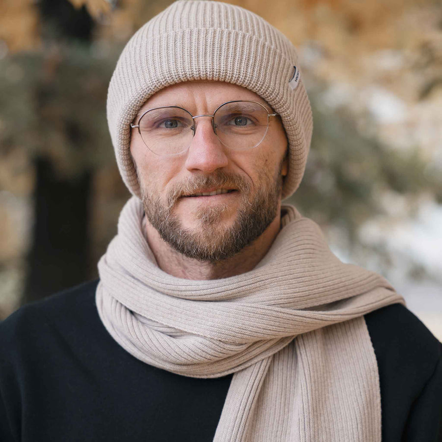 Avriel - Fisherman Beanie aus Biobaumwolle, Beige