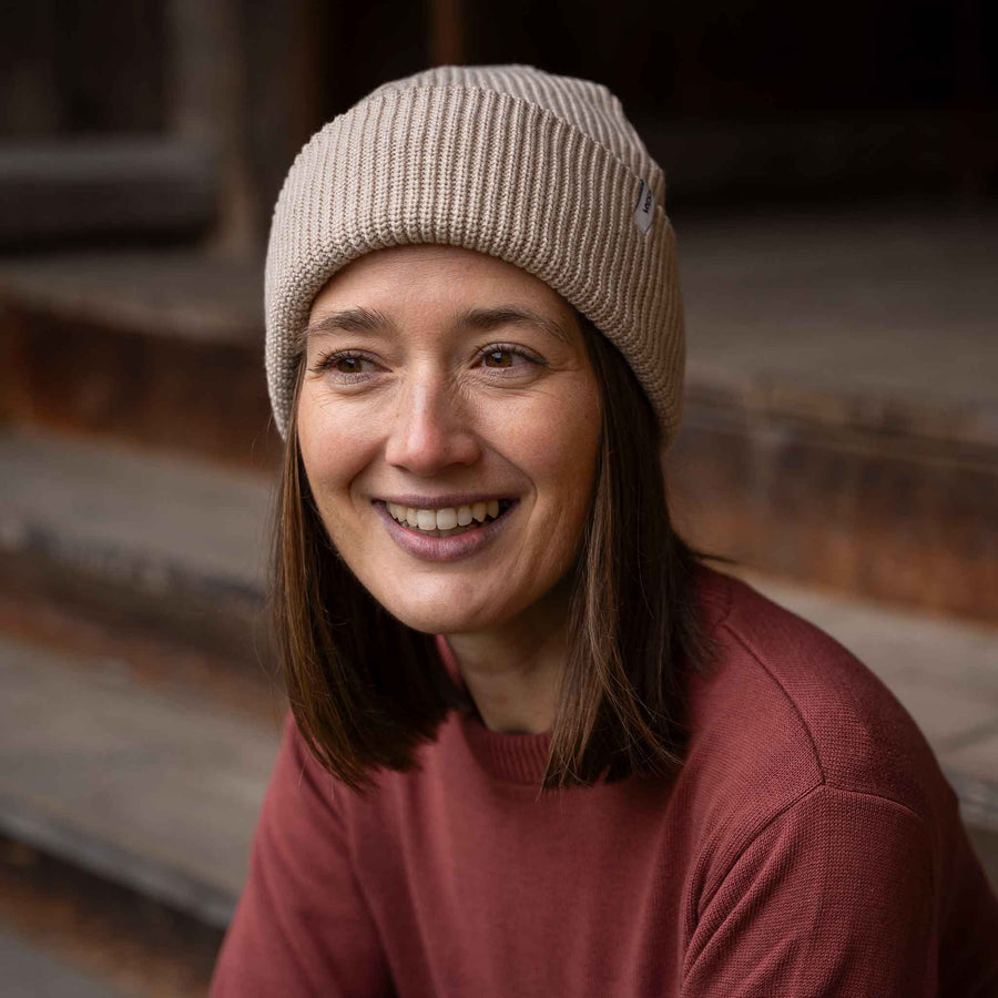 Avriel - Fisherman Beanie aus Biobaumwolle, Beige