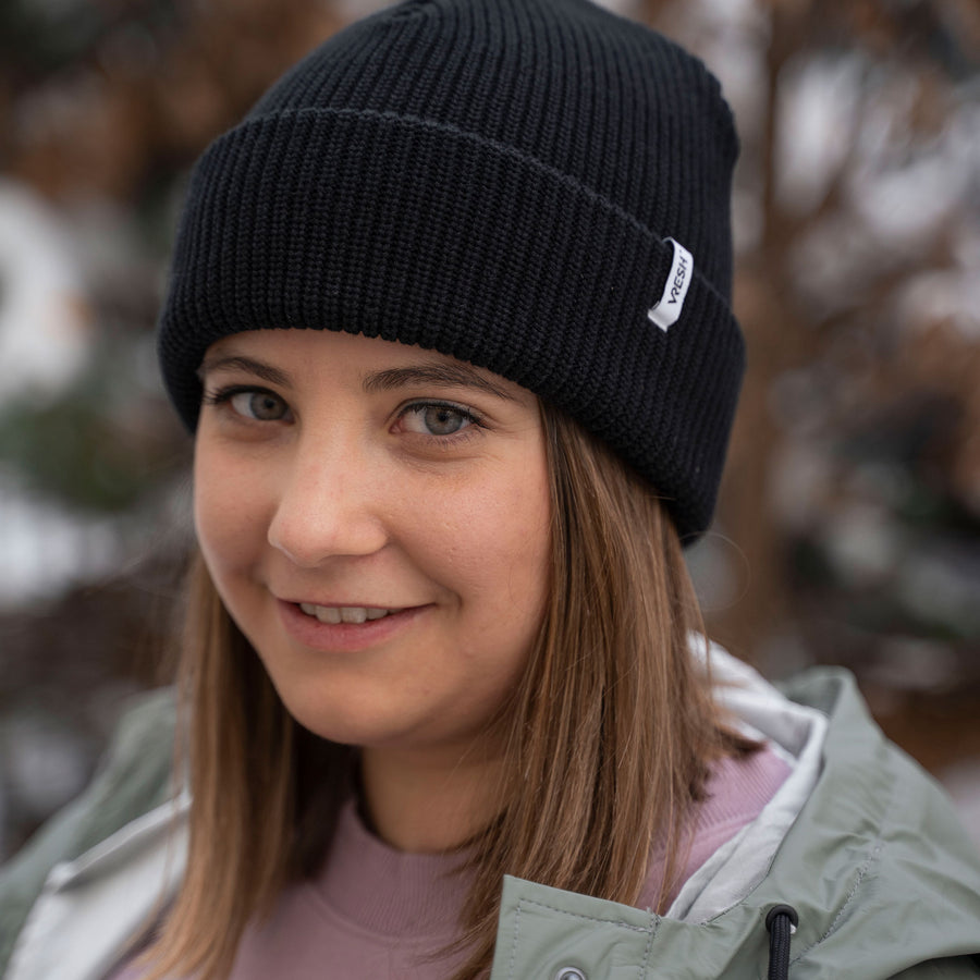 Avriel - Fisherman Beanie aus Biobaumwolle, Schwarz