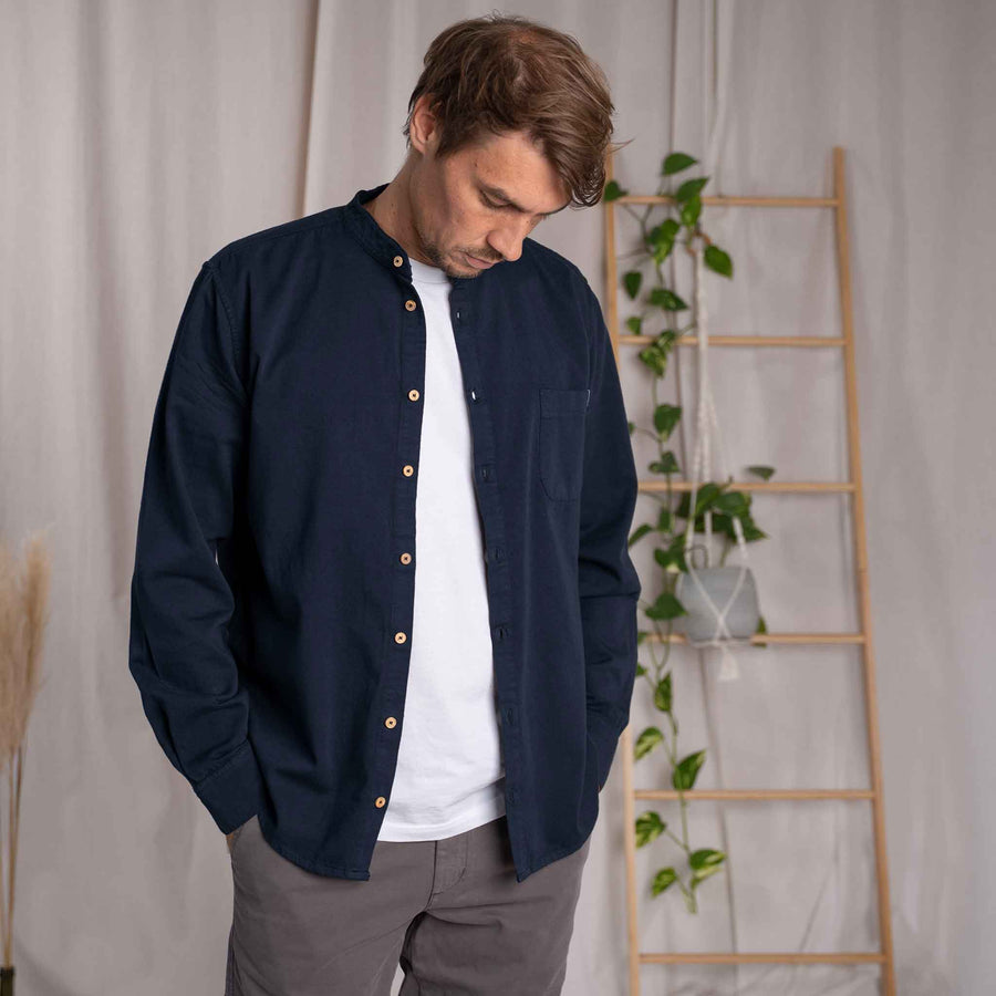 Christov - Hemd aus Biobaumwolle, Blueberry