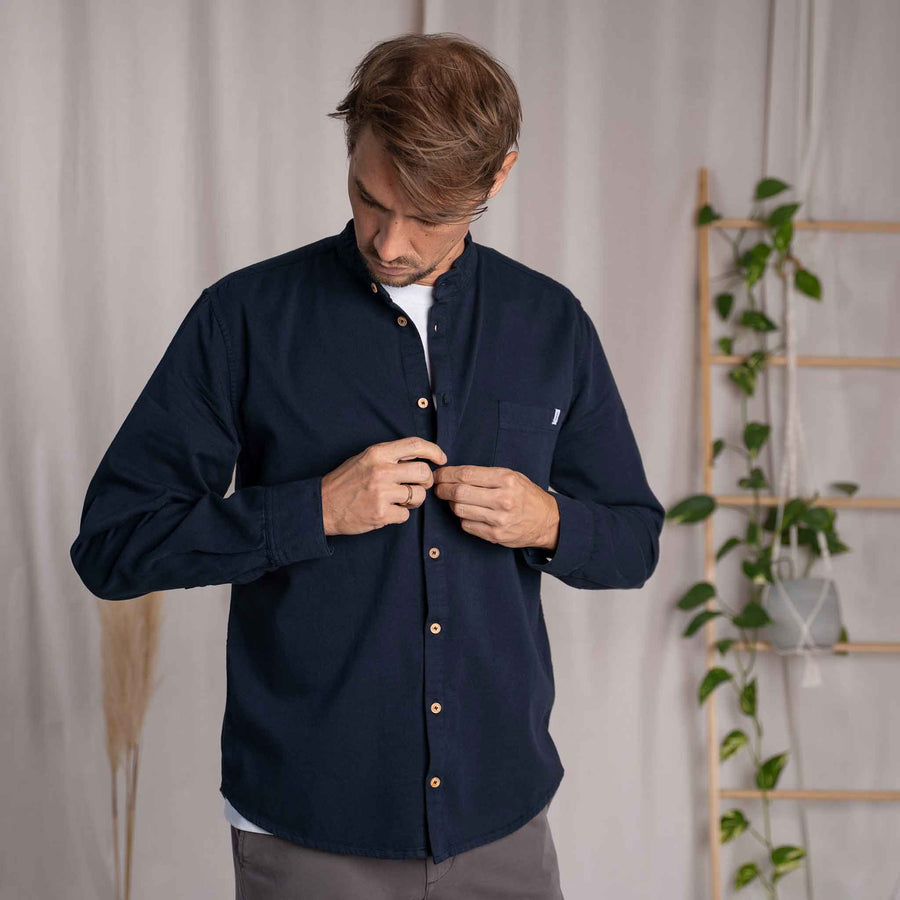 Christov - Hemd aus Biobaumwolle, Blueberry