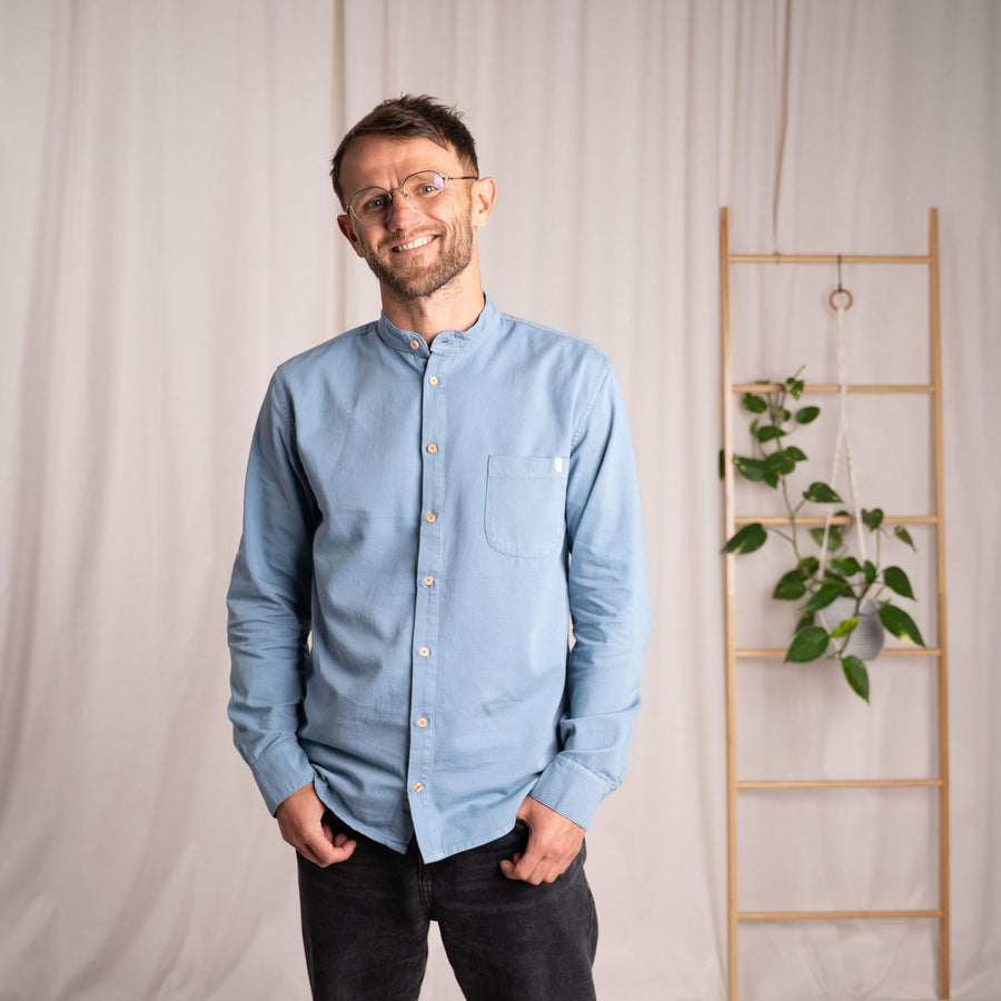 Christov - Hemd aus Biobaumwolle, Himmelblau