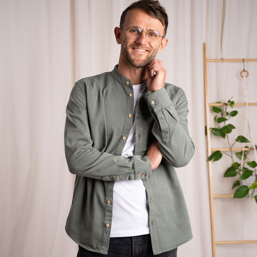 Christov - Hemd aus Biobaumwolle, Salbei