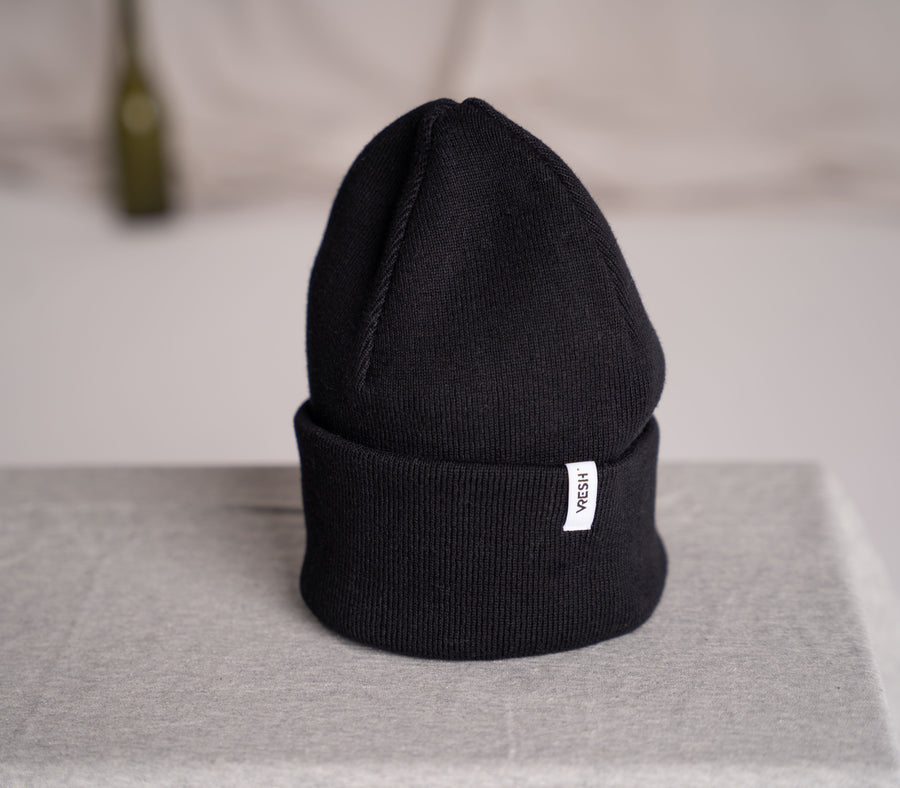Veo - Classy Beanie aus Biobaumwolle, Schwarz