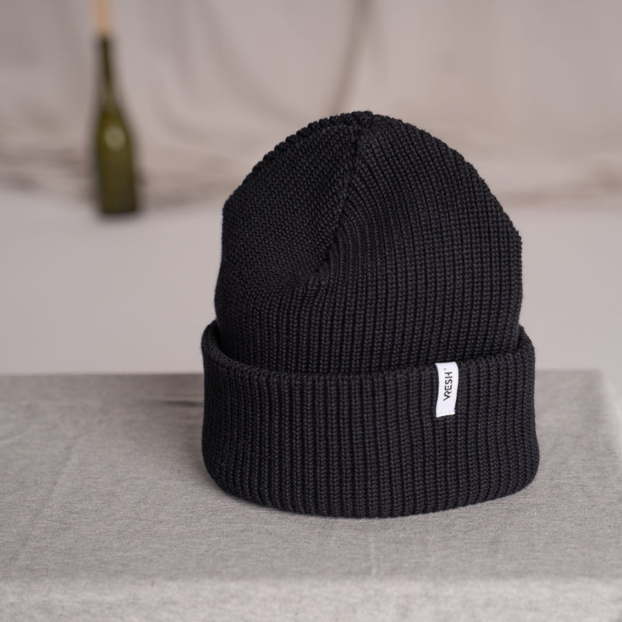 Avriel - Fisherman Beanie aus Biobaumwolle, Schwarz
