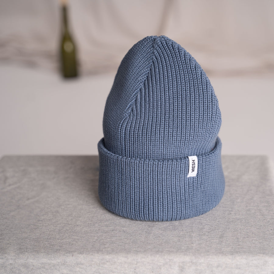 Avriel - Fisherman Beanie aus Biobaumwolle, Rauchblau