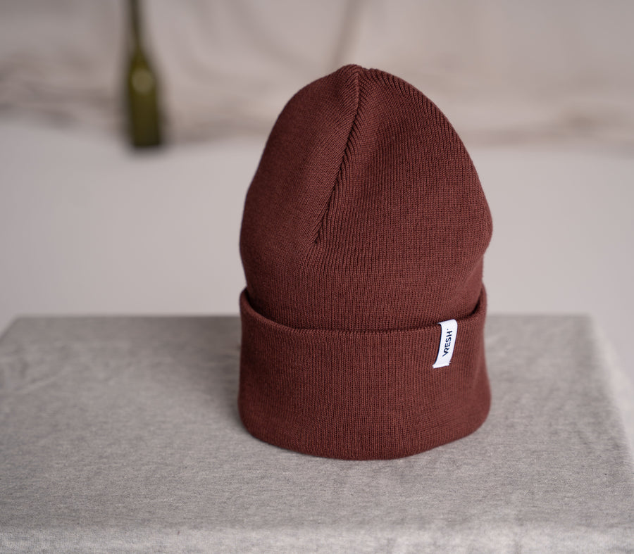 Veo - Classy Beanie aus Biobaumwolle, Weinrot