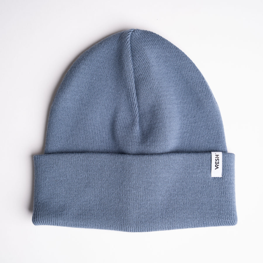 Veo - Classy Beanie aus Biobaumwolle, Rauchblau