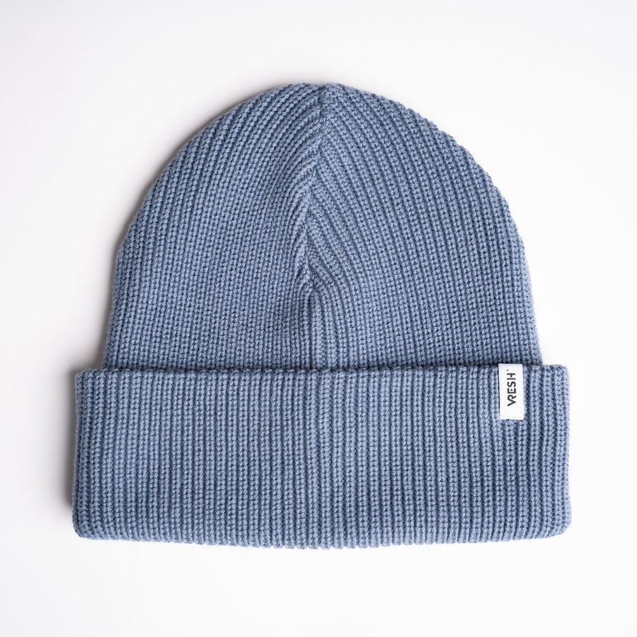 Avriel - Fisherman Beanie aus Biobaumwolle, Rauchblau