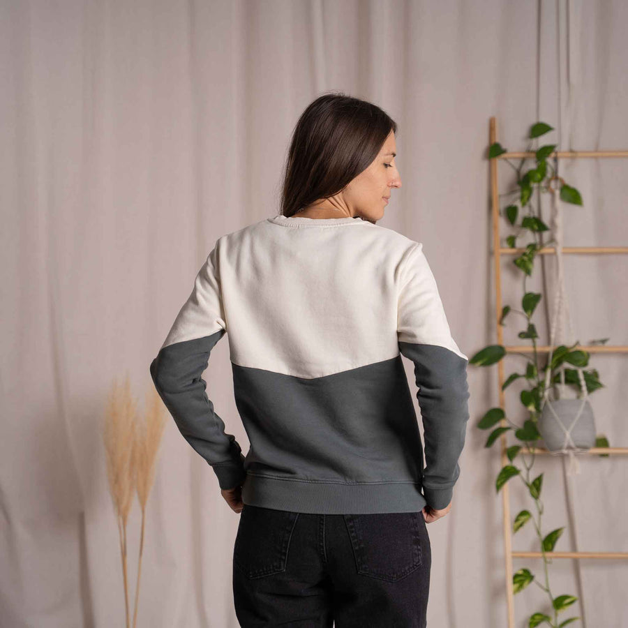 Elvie - Sweater aus Biobaumwolle, Tannengrün/Ecru