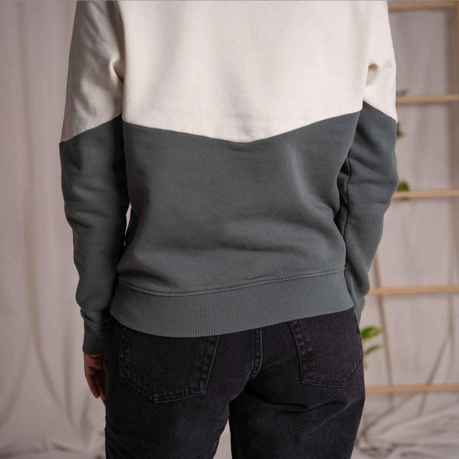 Elvie - Sweater aus Biobaumwolle, Tannengrün/Ecru