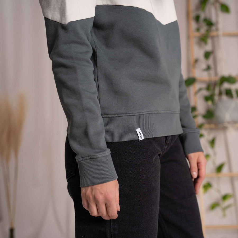 Elvie - Sweater aus Biobaumwolle, Tannengrün/Ecru