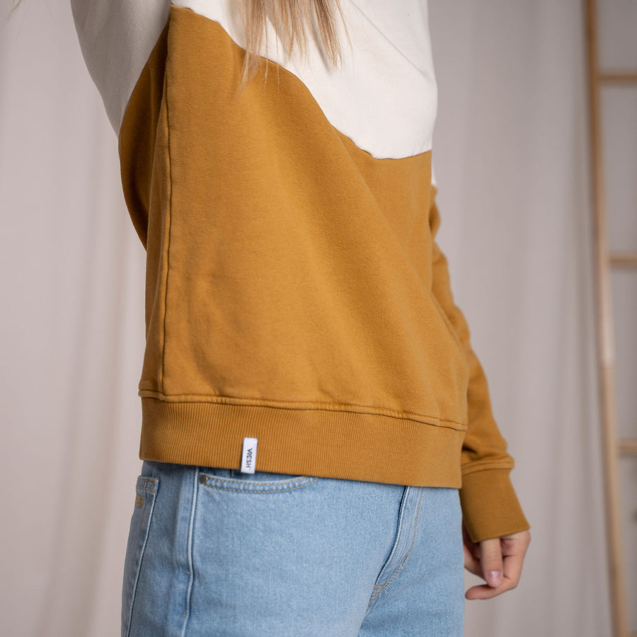 Elvie - Sweater aus Biobaumwolle, Goldbraun/Ecru