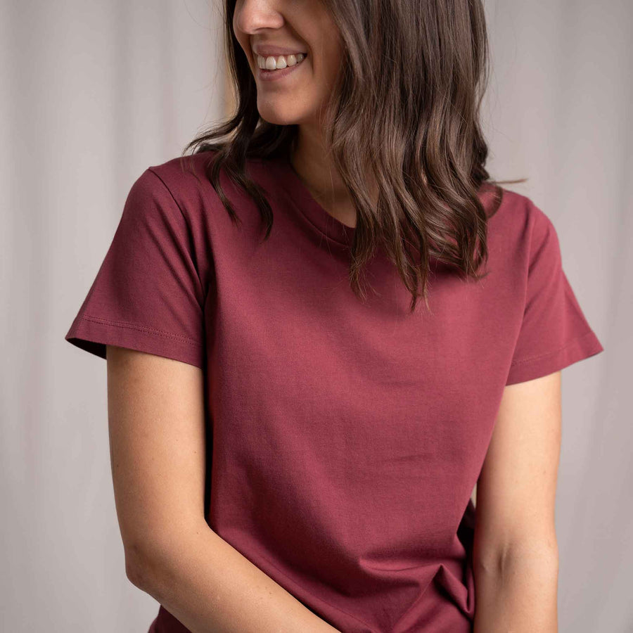 Evelin - T-Shirt aus Biobaumwolle, Burgundy