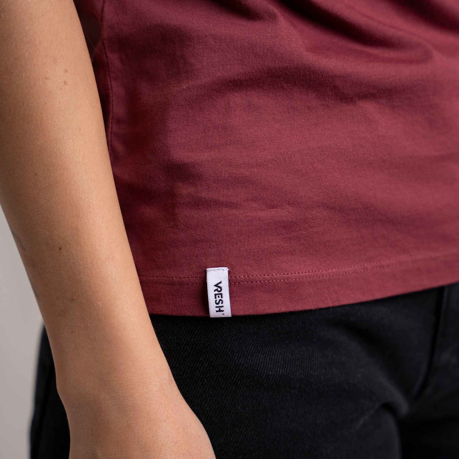 Evelin - T-Shirt aus Biobaumwolle, Burgundy