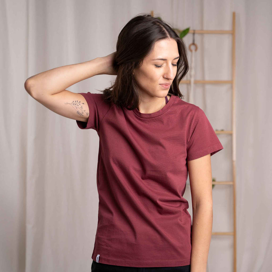 Evelin - T-Shirt aus Biobaumwolle, Burgundy