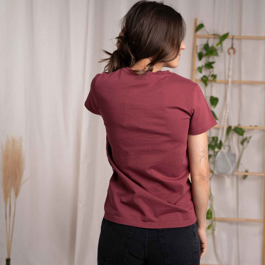 Evelin - T-Shirt aus Biobaumwolle, Burgundy