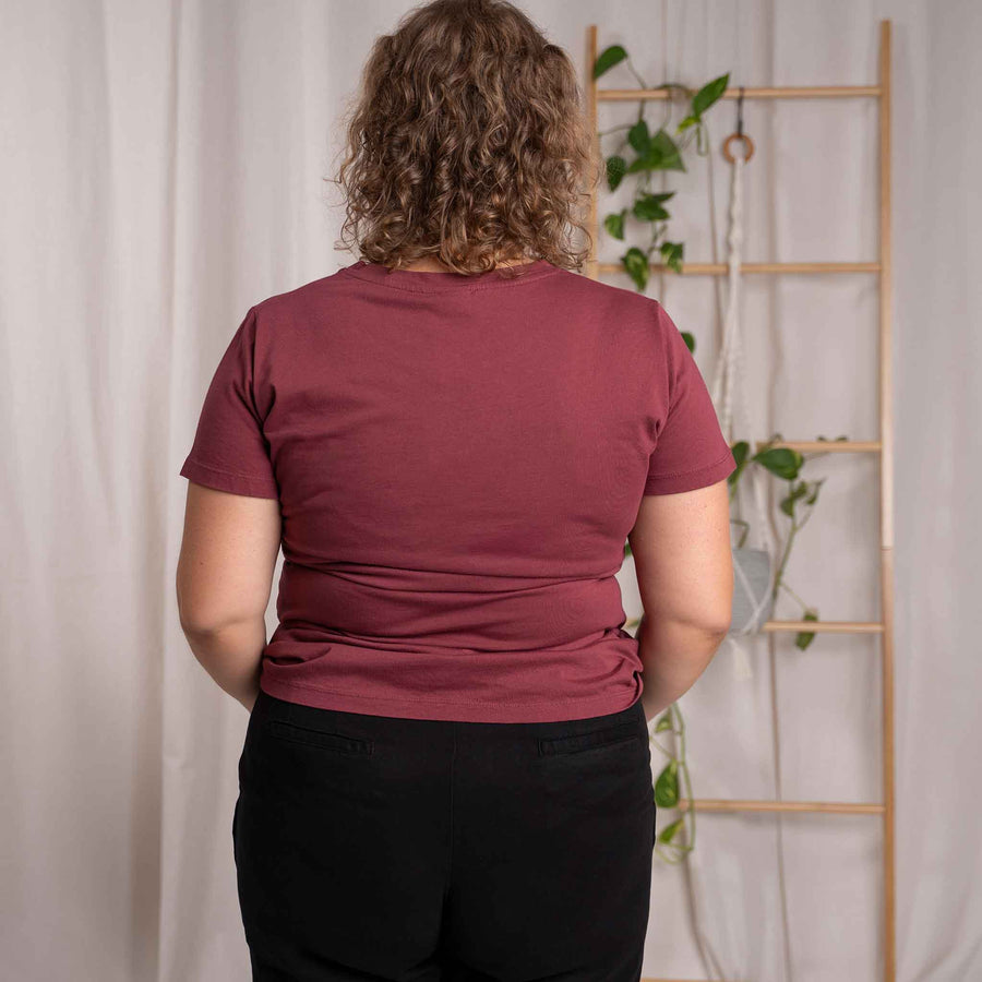 Evelin - T-Shirt aus Biobaumwolle, Burgundy