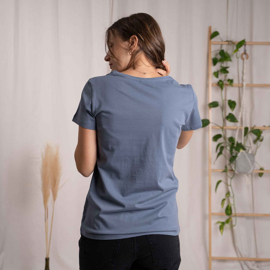 Evelin - T-Shirt aus Biobaumwolle, Rauchblau