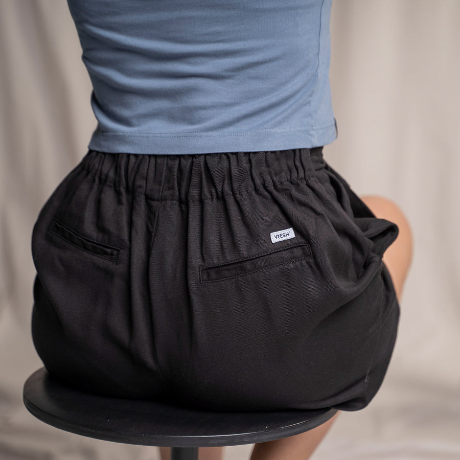Evvie - Shorts aus Tencel, Schwarz